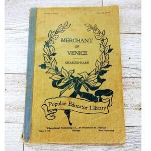 Shakespeare‎ Merchant of Venice Antique 15¢ Classic Book Popular Educator